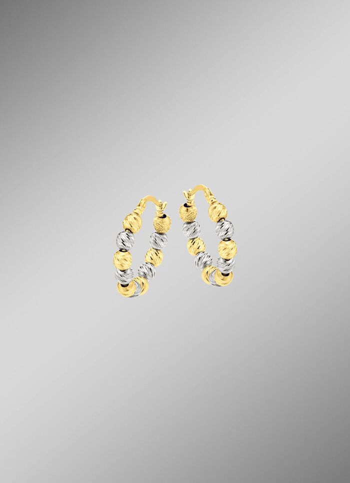 Diamantierte Creolen in Bicolor 