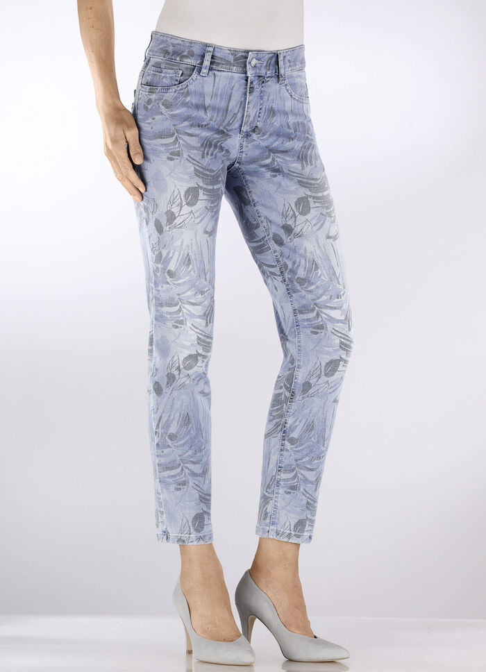 Jeans mit floralem Druck 