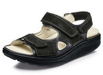 Waldläufer, bequeme Damen-Sandalen, Weite H, mit herausnehmbarem Fußbett SCHWARZ