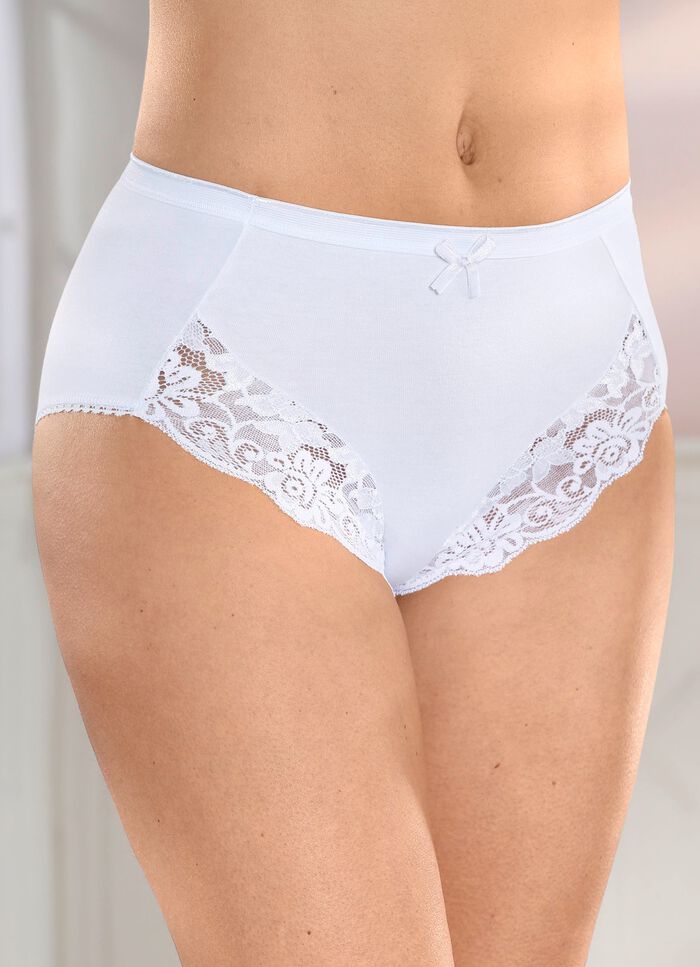 Dreierpack Slips mit elastischer Spitze 