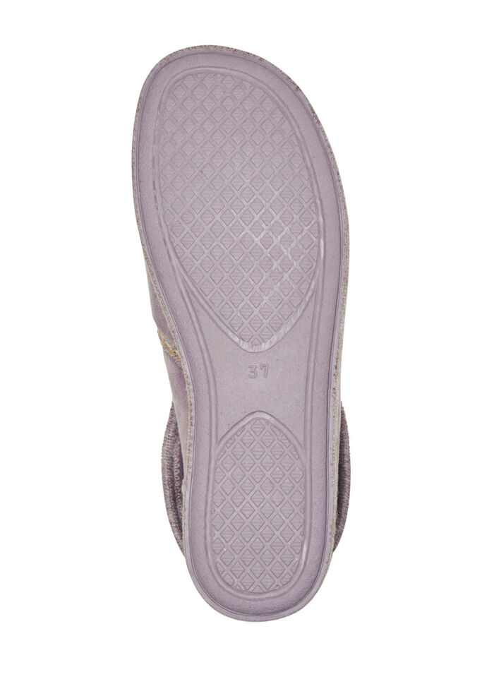 Laurina, warme Damen-Hausschuhe, mit Gummizug FLIEDER
