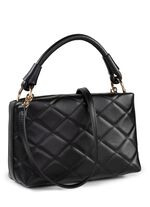 Laurina Tasche mit trendiger Ziersteppung SCHWARZ