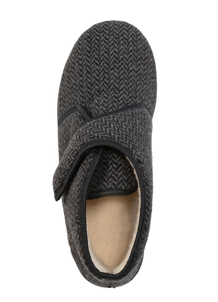 Textil-Stiefelette mit dezentem Fischgrat-Muster ANTHRAZIT