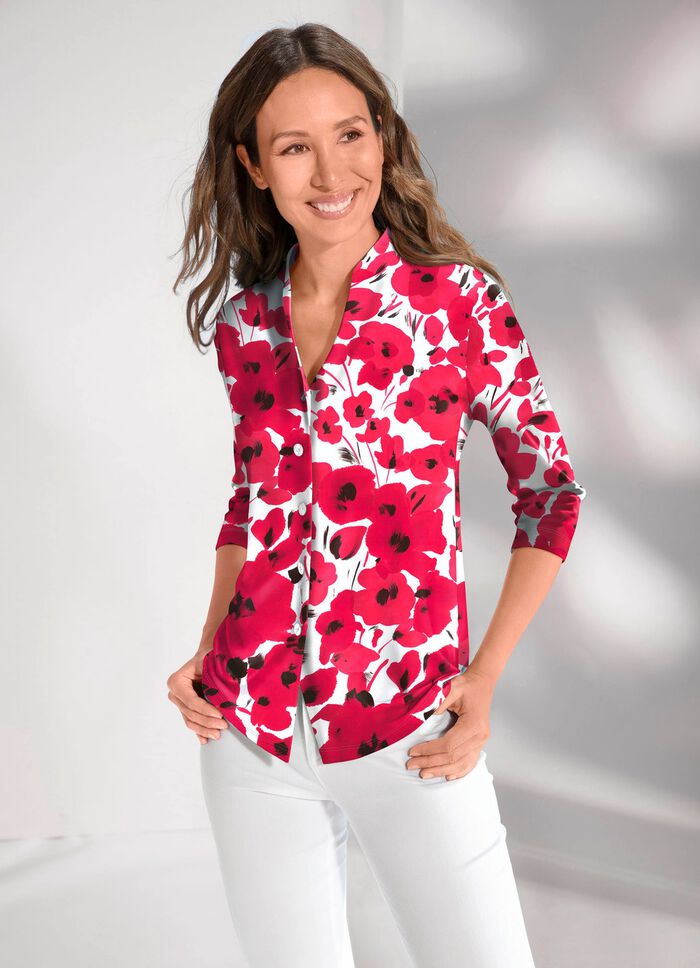 Floral dessinierte Shirtbluse  