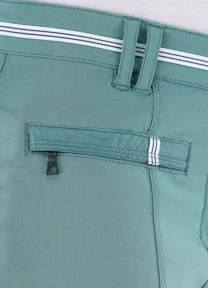 7/8-lange Hose mit kontrastfarbenem Zierband 