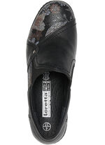 ELENA EDEN, bequeme Damen-Slipper, Weite H, mit herausnehmbarem Fußbett SCHWARZ
