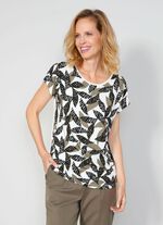 Shirt mit Bl&auml;tterdruck 