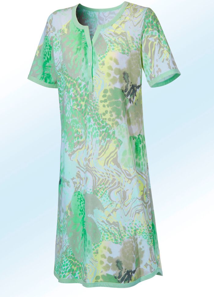 Nachthemd, knielang mit Knopfleiste 