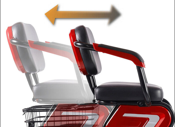 3-Rad Elektromobil im Stil eines Kompaktrollers ROT