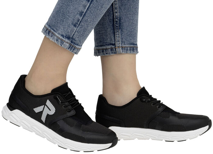 Rieker Sneaker aus teilweise beschichtetem Meshmaterial SCHWARZ
