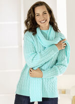 Pullover mit Schal in weicher Qualität EISBLAU