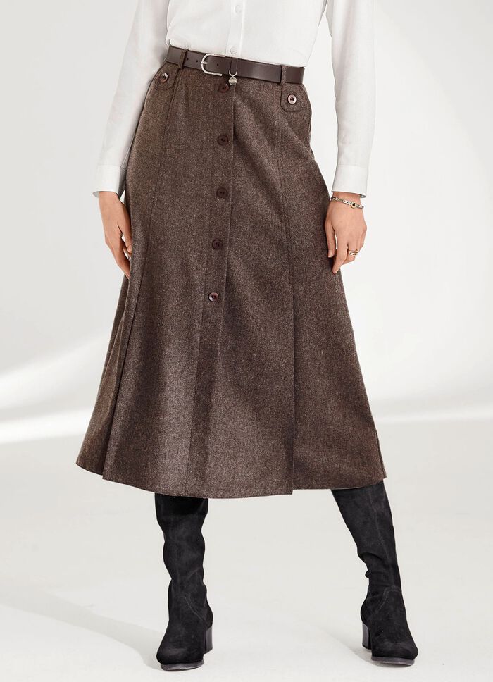 Rock mit schm&uuml;ckender Zierknopfblende 