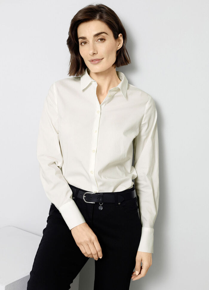 Bluse mit Hemdkragen ECRU