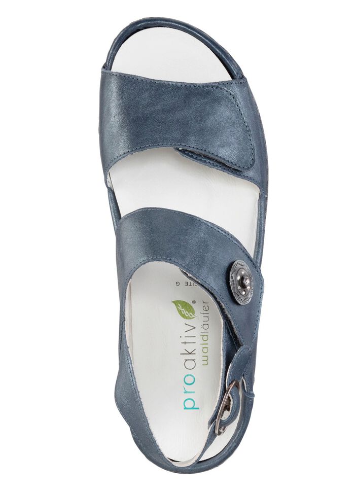 Waldl&auml;ufer Sandale mit Metallschmuck mit Glitzersteinchen 