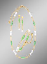 Schmuckset, 3-teilig, aus Messing mit Kristallsteinen 