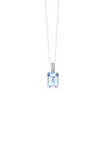 Anhänger mit Brillanten und Blautopas