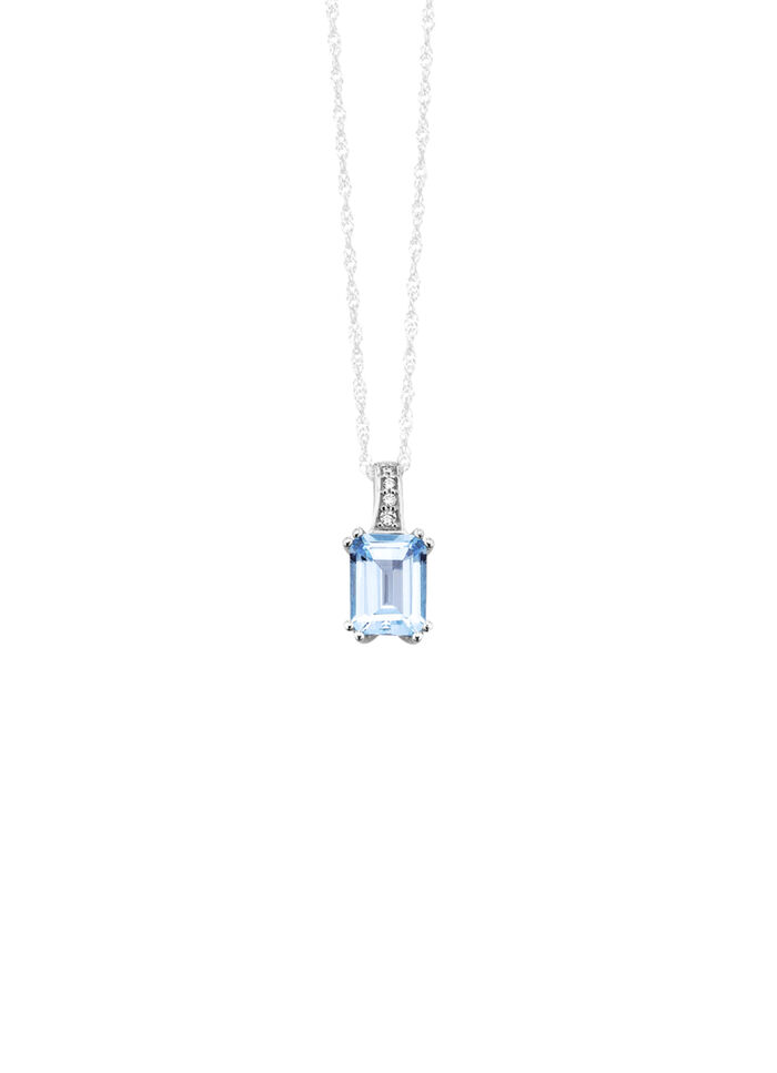Anhänger mit Brillanten und Blautopas
