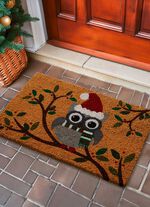 Kokos-Fu&szlig;matte mit Eulen-Motiv 