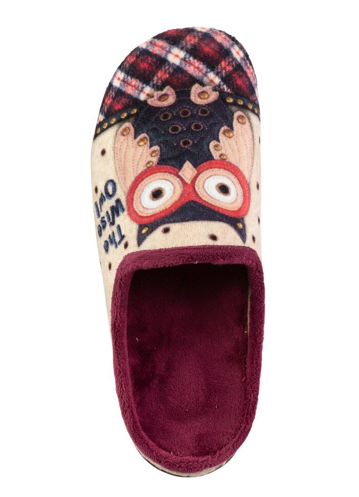 Laurina, klassische Damen-Hausschuhe, mit herausnehmbarem Fu&szlig;bett ECRU-BUNT