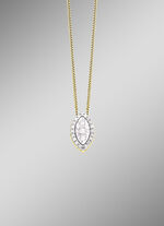 Anhänger mit 3 Brillanten, 20 Diamanten und Ankerkette 