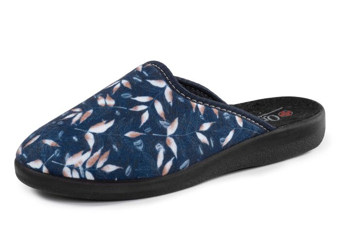 Zweierpack Pantoffeln aus samtig, weichem, bedrucktem Textilmaterial 