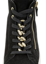 Remonte Bootie mit funkelnder Zierkette an der Schnürung SCHWARZ