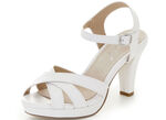 Andrea Conti Riemchen-Sandalette mit verdecktem Gummizug WEISS