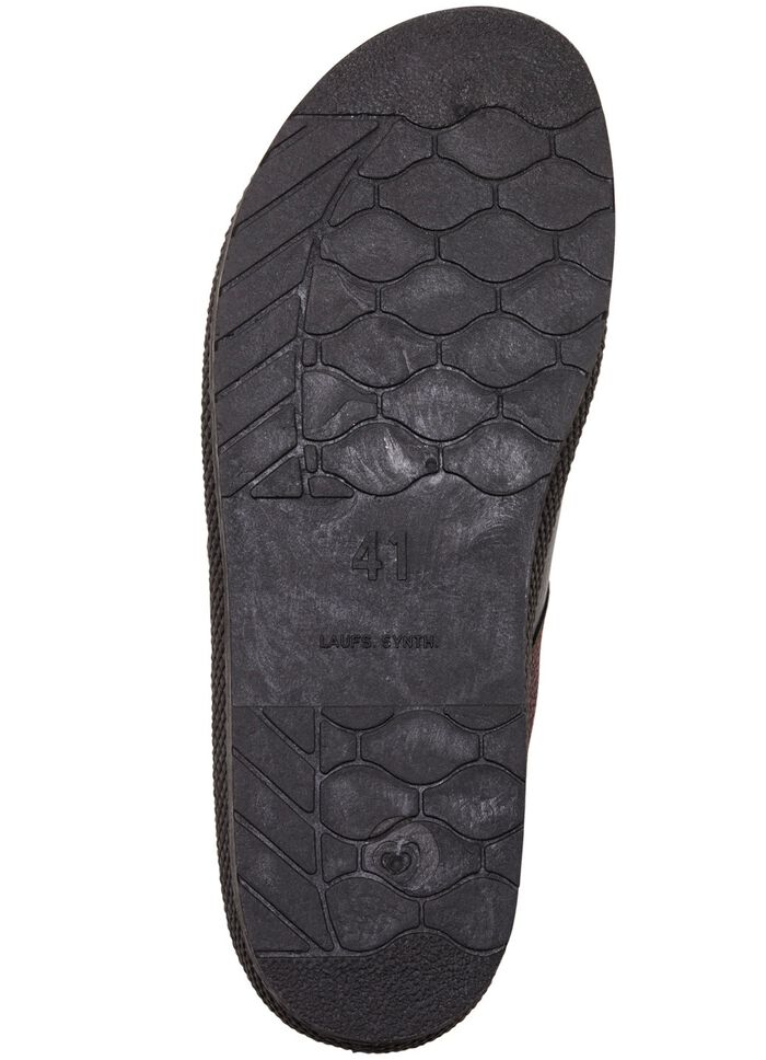 Pantolette mit anatomisch geformten Tieffu&szlig;bett SCHWARZ-BORDEAUX-GRAU