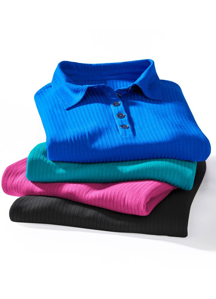 Laurina Poloshirt mit Knopfleiste PETROL