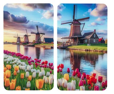 Herdabdeckplatten aus Glas, 2er-Set 