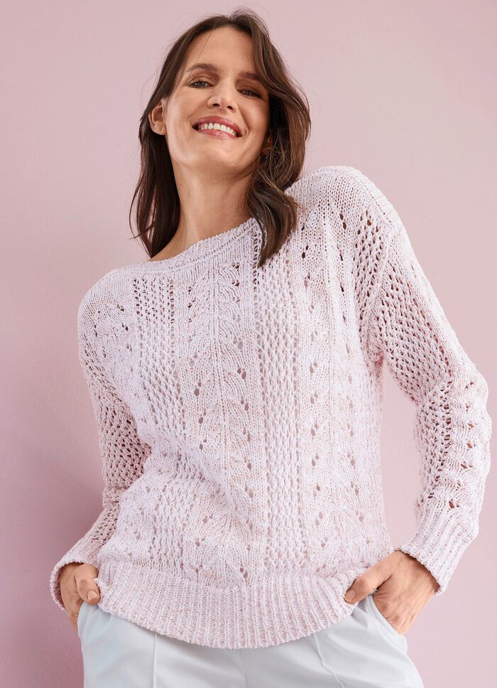 Pullover mit edlem gl&auml;nzendem Paillettengarn 