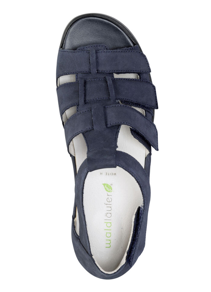 Waldläufer, bequeme Damen-Sandalen, Weite H, mit herausnehmbarem Fußbett MARINE