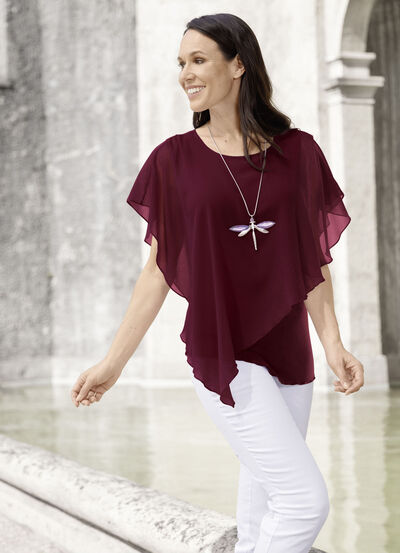 Unifarbene Poncho-Tunika 