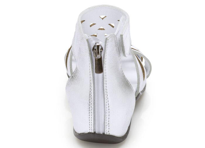 Andrea Conti, modische Damen-Sandalen, aus Leder SILBER