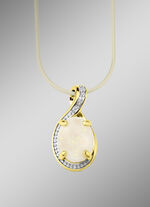 Anhänger mit echt Opal und Diamanten 