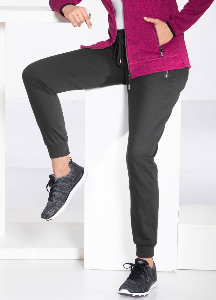 Freizeithose mit Reißverschluss-Taschen in 4 Farben ANTHRAZIT MELIERT