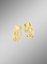 Schicke Klappcreolen mit Citrin und Brillanten 