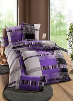 Bettw&auml;sche-Garnitur mit Rei&szlig;verschluss LILA
