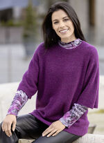 Pullover in superflauschiger Qualität MAGENTA MELIERT