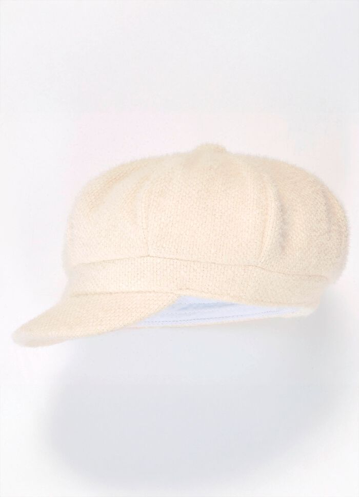 Elegante Damen-Ballonm&uuml;tze, mit r&uuml;ckw&auml;rtigem Elastikeinsatz 