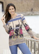 Shirt mit "Katzenmotiv" MULTICOLOR