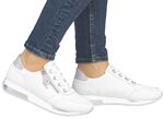 Remonte Schn&uuml;r-Sneaker mit silberfarben schimmerndem Kontrast-Besatz WEISS