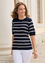 Pullover mit edlen Glitzerstreifen 