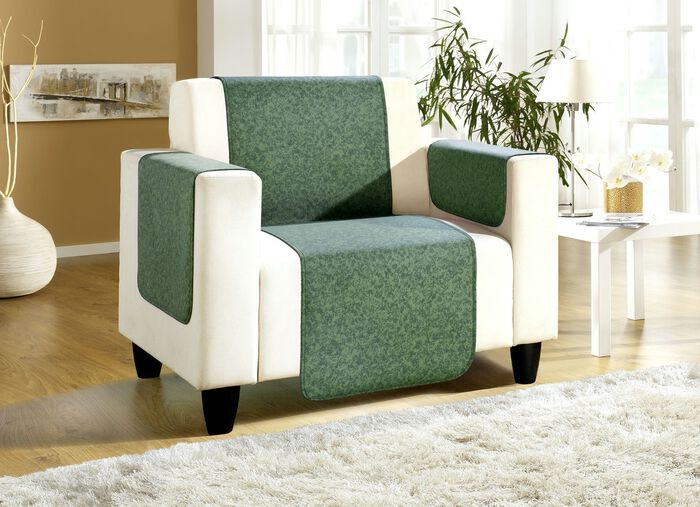 Sessel-,Couch- und Armlehnenschoner mit Bandeinfassung TANNE