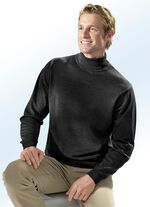 Rollkragenpullover in 3 Farben mit Rippenstrick-Abschl&uuml;ssen 