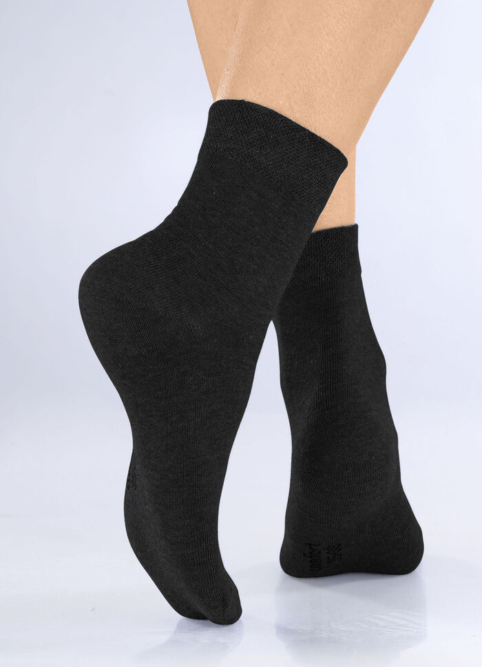 F&uuml;nferpack Socken mit extraweichem Komfortbund 3X ANTHRAZIT MELIERT, 2X SCHWARZ