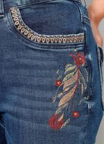 Jeans mit sch&ouml;ner Stickerei im Ethno-Stil 