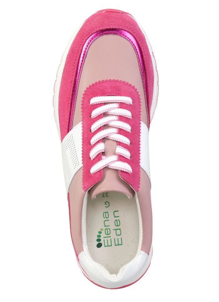 ELENA EDEN Sneaker mit Zier-Perforation PINK-WEISS
