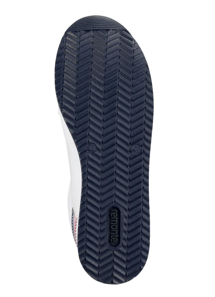 Remonte Sneaker aus beschichtetem Leder mit Textilbesatz WEISS-MARINE-ROT