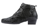 Waldläufer Schnür-Stiefelette mit floraler Prägung SCHWARZ